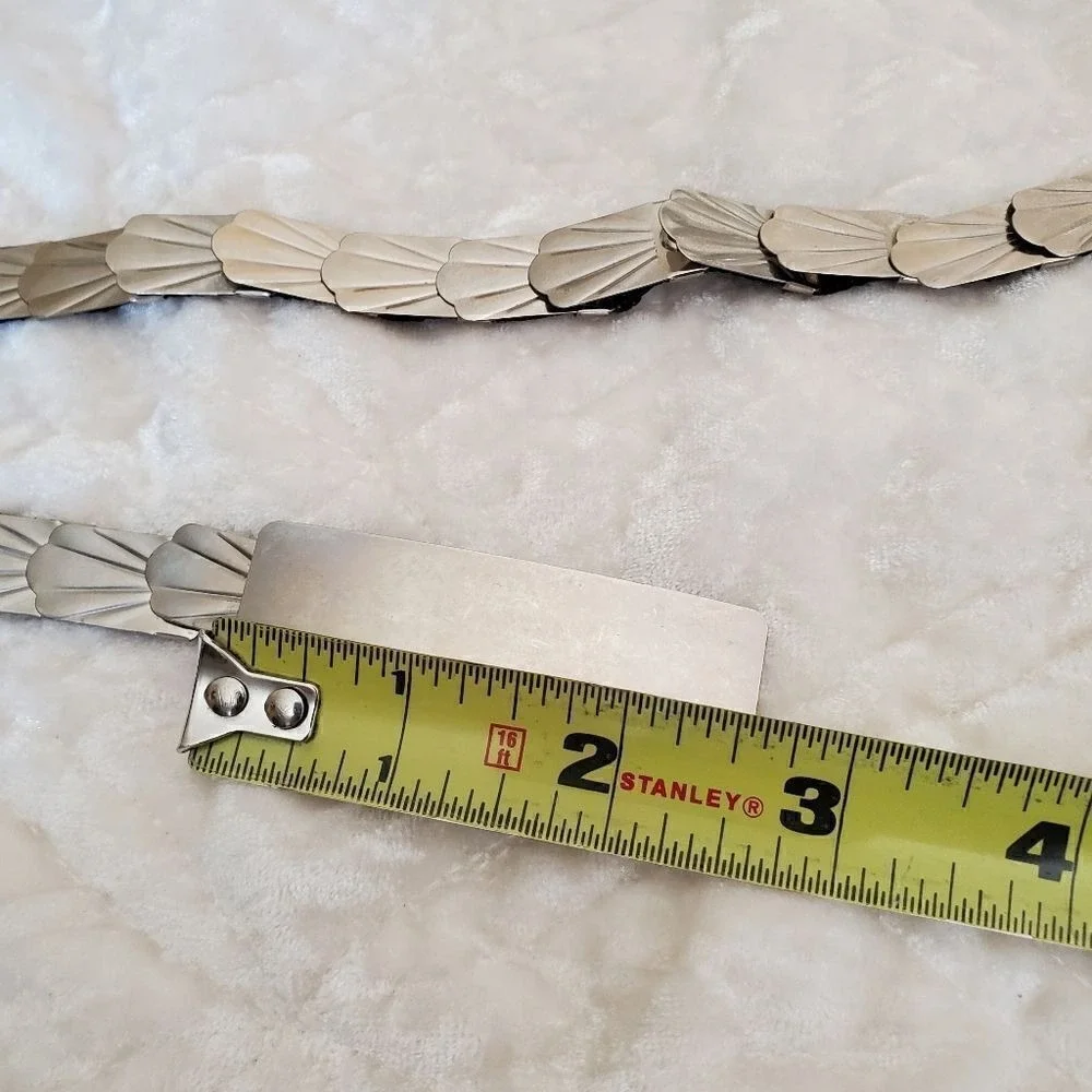 Vintage Silver Tone Women's Scale Belt Retro‎